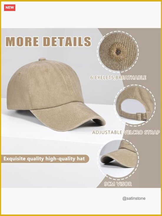 6-Pack Unisex Vintage Washed Cotton Baseball Caps Adjustable Dad Hats main image 7